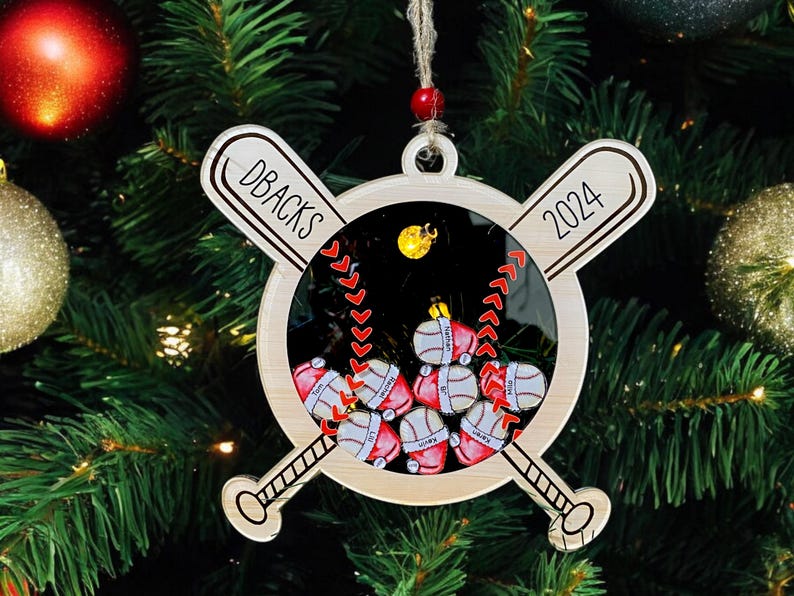 Unique Baseball Christmas Shaker, Personalized Team Ornament with Player Names, 2024 4D Shaker Ornament, Coach s Christmas Gift