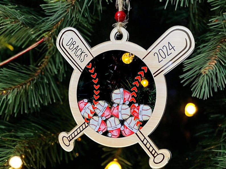 Unique Baseball Christmas Shaker, Personalized Team Ornament with Player Names, 2024 4D Shaker Ornament, Coach s Christmas Gift