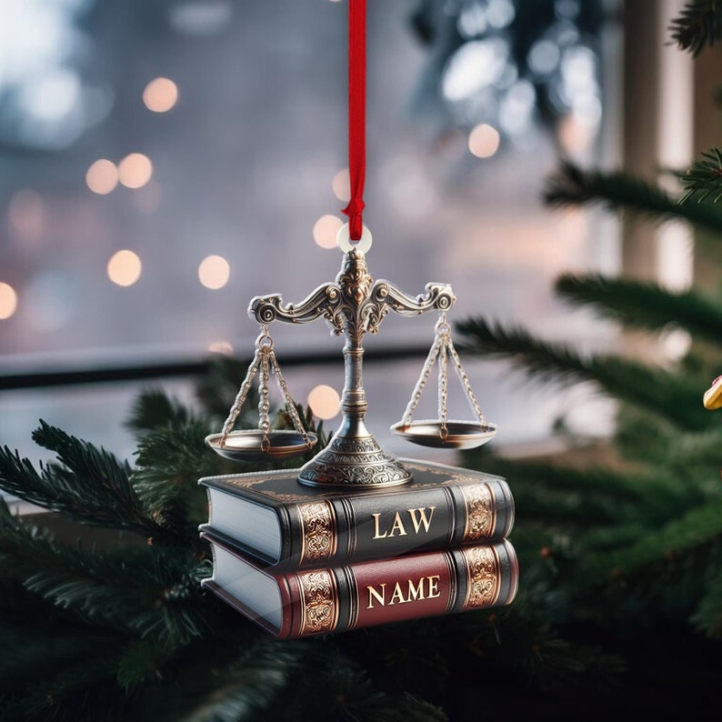 Lawyer Attorney Judge 2D FLAT Christmas Ornament, Xmas Tree Decoration, Custom Name Gift For Law School Graduation, Gift For Her,Lawyer Gift
