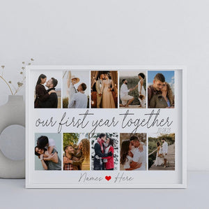 Personalized Photo Collage, One Year Anniversary Gifts for Boyfriend, 1st Anniversary Gift for Husband, Our First Year Together, Gift to Him