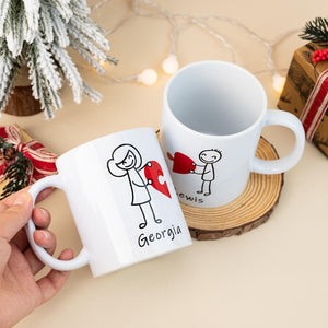 Couple Coffee Mugs, Couple Gift, Girlfriend Gifts, Romantic Gifts for Boyfriend, Custom Couple Gift,Funny Gift for Him, Valentine Couple Mug