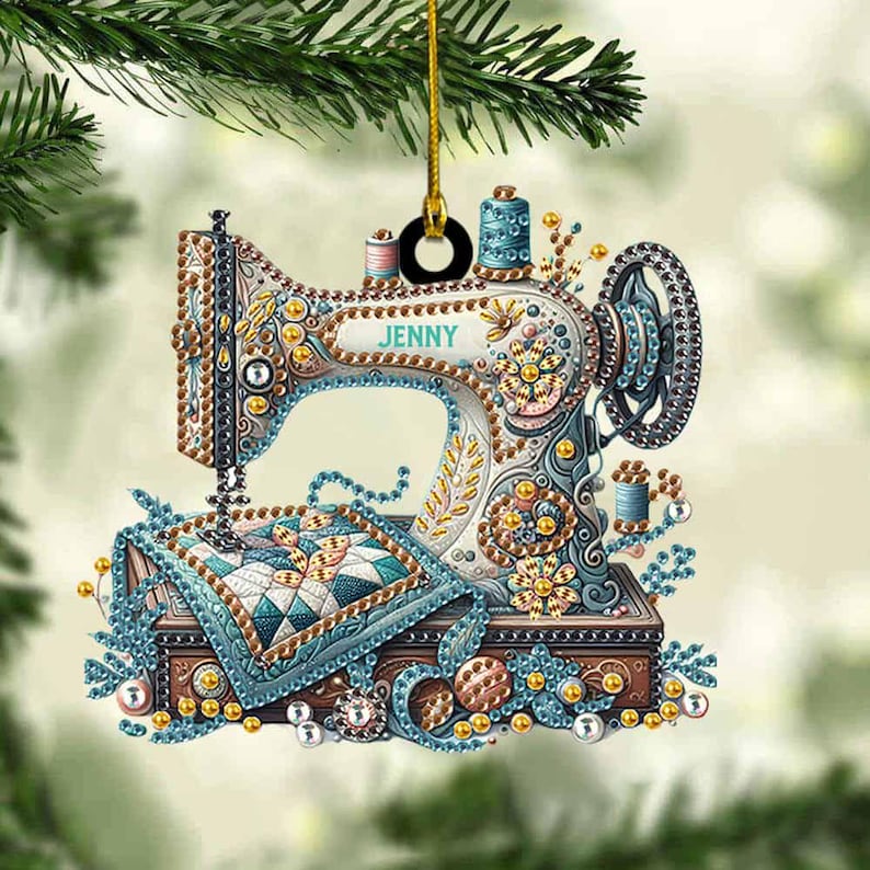Personalized Sewing Machine Christmas Ornament, Sewing Ornament, Christmas Gift For Sewing Lover, Xmas Tree Decor, Gift For Mom