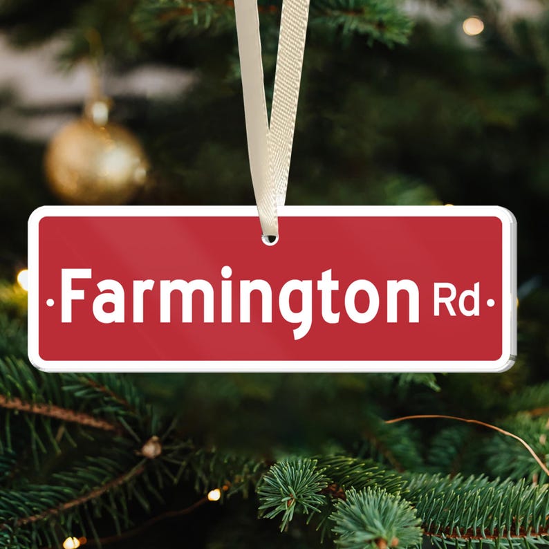 Personalized Street Sign Ornament, Custom Home Address Ornament, Housewarming Gift, Going Away Gift, Moving Home Present, Gift For Neighbors