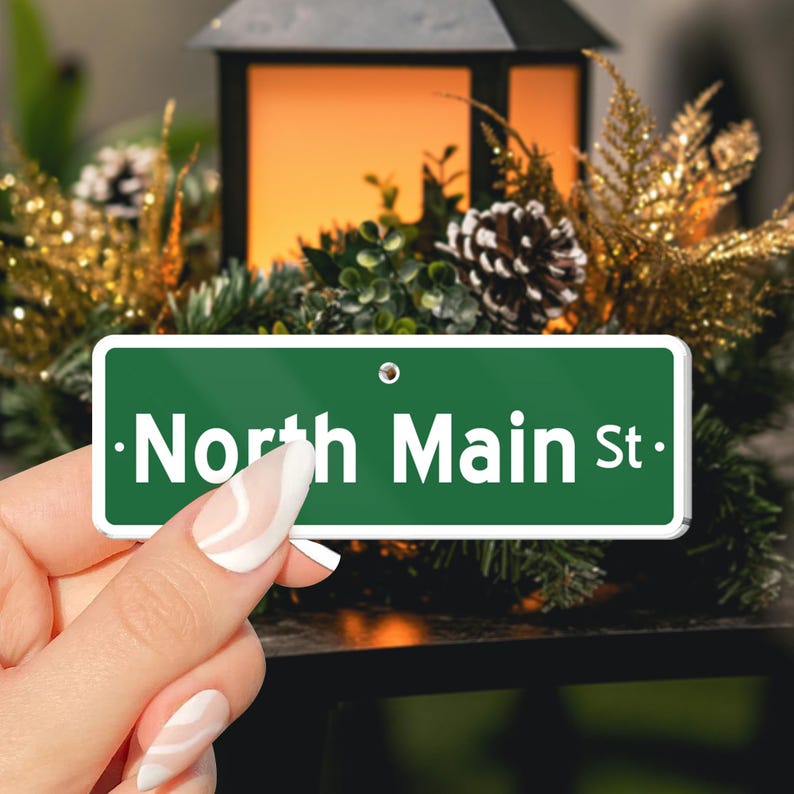 Personalized Street Sign Ornament, Custom Home Address Ornament, Housewarming Gift, Going Away Gift, Moving Home Present, Gift For Neighbors