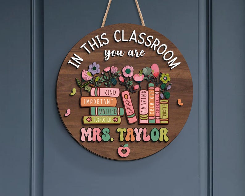 Teacher Gifts, Personalized Classroom 3D Door Hanger, Teacher Classroom Decor, You Are Door Sign, Teacher Name Plate, Teacher Thank You Gift