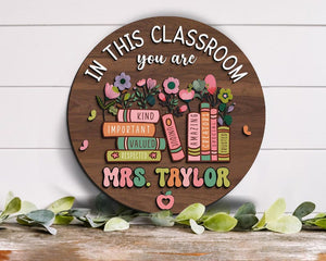Teacher Gifts, Personalized Classroom 3D Door Hanger, Teacher Classroom Decor, You Are Door Sign, Teacher Name Plate, Teacher Thank You Gift