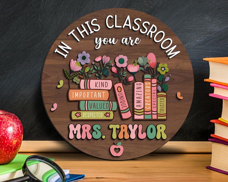 Teacher Gifts, Personalized Classroom 3D Door Hanger, Teacher Classroom Decor, You Are Door Sign, Teacher Name Plate, Teacher Thank You Gift