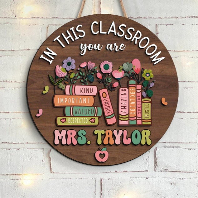 Teacher Gifts, Personalized Classroom 3D Door Hanger, Teacher Classroom Decor, You Are Door Sign, Teacher Name Plate, Teacher Thank You Gift