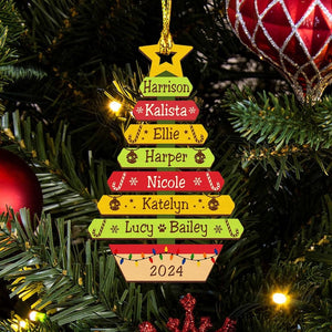 Custom Christmas Tree Ornament with Family Names, Family Christmas Ornament, Christmas Tree Name Ornament 2025, Family Name Ornament