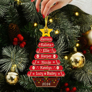 Custom Christmas Tree Ornament with Family Names, Family Christmas Ornament, Christmas Tree Name Ornament 2025, Family Name Ornament