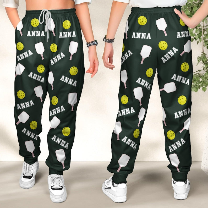 Personalized Pickleball Sweatpants, Custom Name And Number, Joggers Men Sweatpants Women Sweatpants, Pickleball Team Pickleball Lover Gift