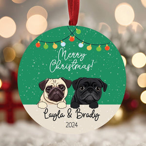 Dog Christmas Ornament / Personalized Dog Mom Dad Gift / Gift Box Option Available / Other Breeds Available