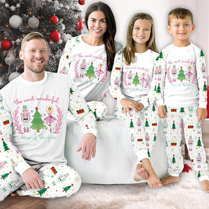 Christmas Long Sleeve Two Piece Pajama, The Most Wonderful Time Of The Year, Nutcracker Family Pajamas Set, Winter Christmas Loungewear Set