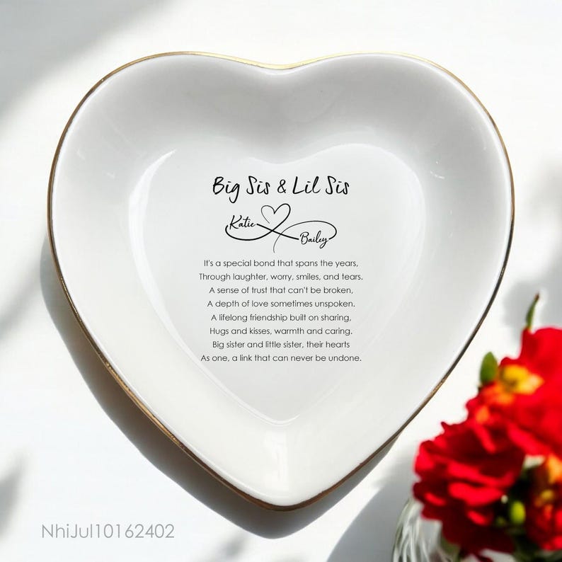 Sister Birthday Gift Custom Ring Dish-Birthday Gifts-Personalized Long Distance Gift-Wedding Gift for Sister-Gift from Bride-Bride Gifts