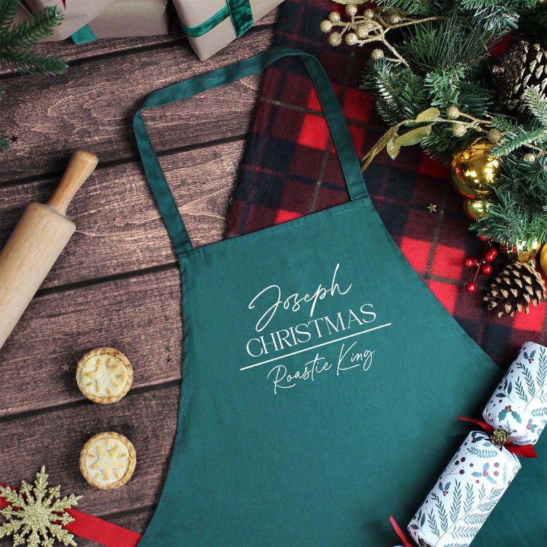 Personalised Adult Christmas Cooking Apron Christmas Dinner Role, Turkey Carver Apron, Family Christmas Apron, Cooking Secret Santa Gift