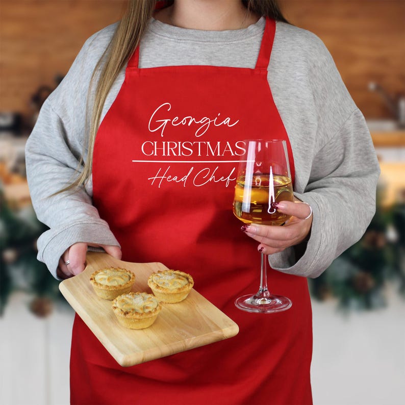 Personalised Adult Christmas Cooking Apron Christmas Dinner Role, Turkey Carver Apron, Family Christmas Apron, Cooking Secret Santa Gift