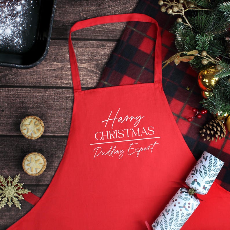 Personalised Adult Christmas Cooking Apron Christmas Dinner Role, Turkey Carver Apron, Family Christmas Apron, Cooking Secret Santa Gift