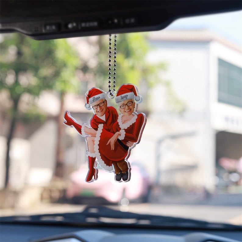 Couple Photo Christmas Ornament Funny Face Picture Acrylic Ornament Custom Photo Ornament Christmas Gift for Lovers Gift for Mrs & Mrs