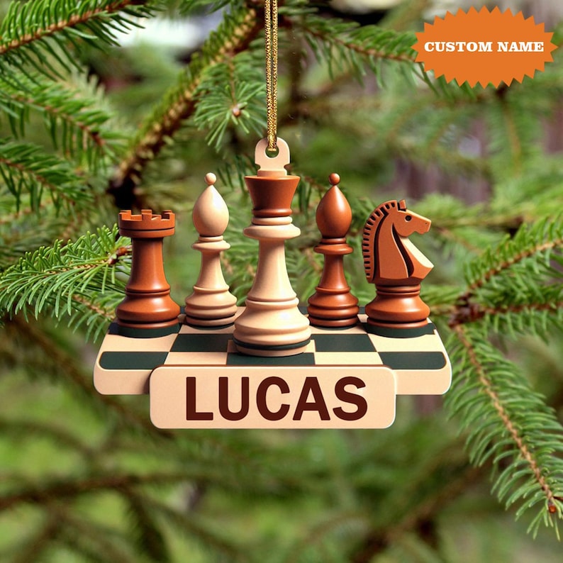 Personalized Personalized Chess Christmas Ornament, Christmas Gift For Chess Lover, Chess Christmas Ornament, Chess Ornament Gift For Him