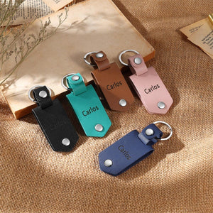 Personalised Multi-Photo Leather Keychain,Custom 1-4 Photos Keyring,Picture Keychain, Anniversary gift for Him,Father's Day Gifts for Dad