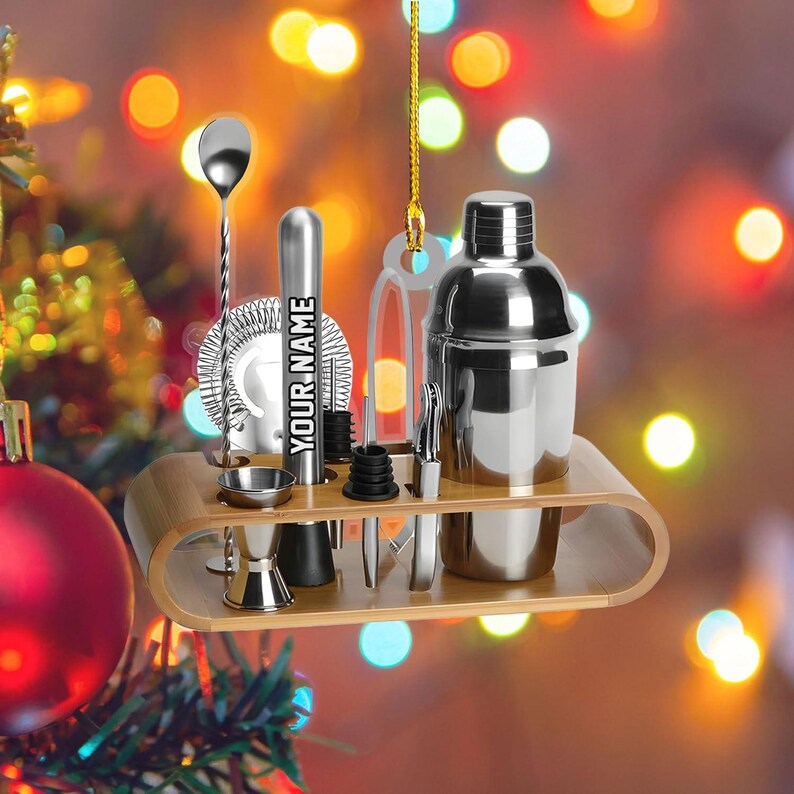 Custom Bartender Christmas 2D Ornament, Bartender Keepsake ,Bartender Lovers Ornament 2025, Gift For Bartender,Xmas Tree Hanging Decoration