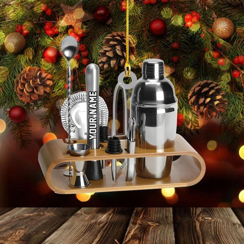 Custom Bartender Christmas 2D Ornament, Bartender Keepsake ,Bartender Lovers Ornament 2025, Gift For Bartender,Xmas Tree Hanging Decoration