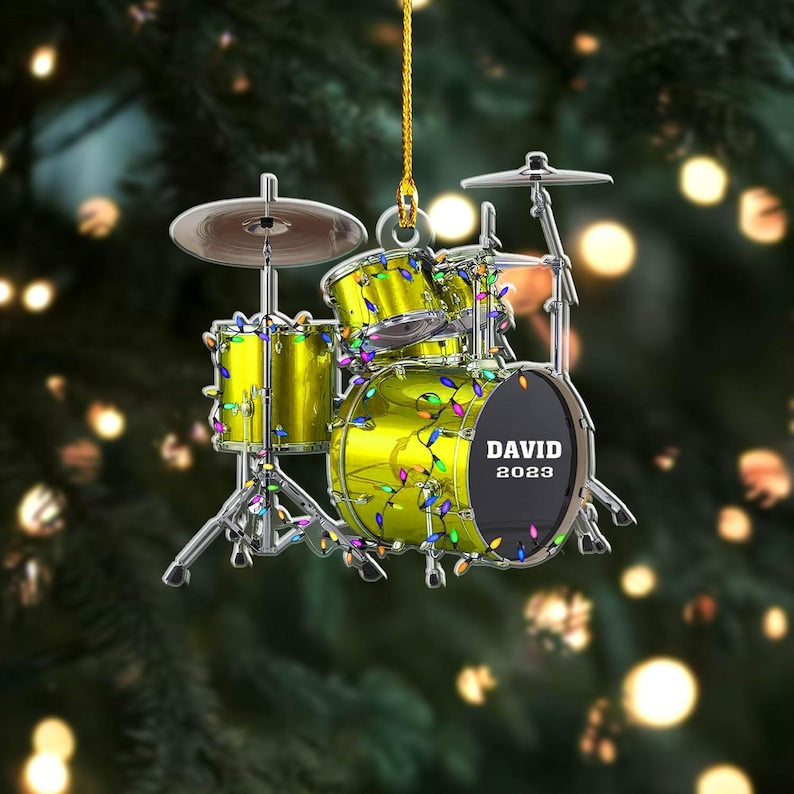 Custom Drum Ornament, Personalized Drum Christmas Ornament, Christmas Gifts For Drummer, Custom Ornaments Gift For Drum Lovers,Drum Ornament