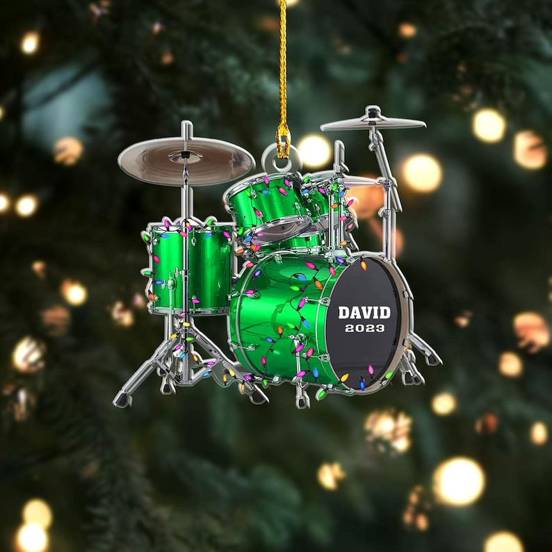 Custom Drum Ornament, Personalized Drum Christmas Ornament, Christmas Gifts For Drummer, Custom Ornaments Gift For Drum Lovers,Drum Ornament