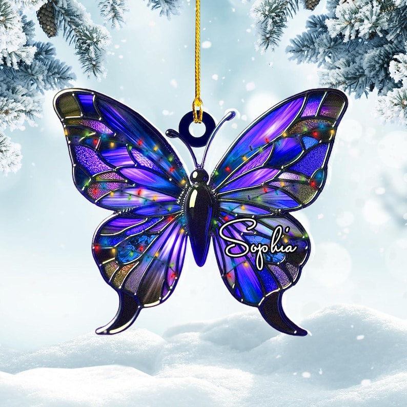 Butterfly Christmas Ornament, Butterfly Christmas Tree Ornaments, Butterfly Ornament 2024 Gift Butterfly Lover Christmas Tree Decor 2d Flat