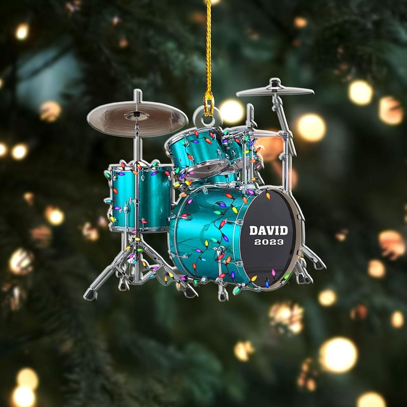 Custom Drum Ornament, Personalized Drum Christmas Ornament, Christmas Gifts For Drummer, Custom Ornaments Gift For Drum Lovers,Drum Ornament