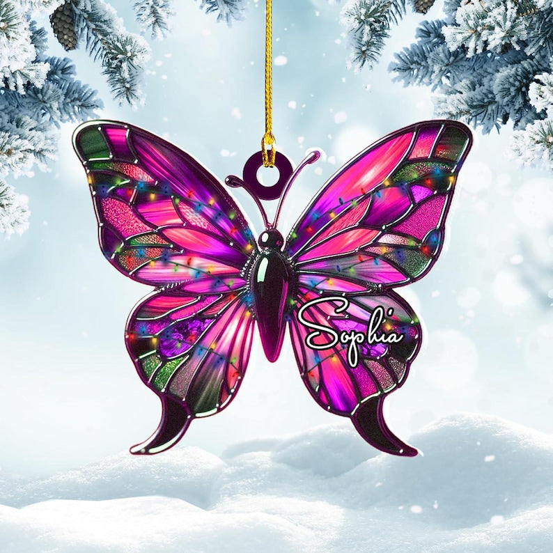 Butterfly Christmas Ornament, Butterfly Christmas Tree Ornaments, Butterfly Ornament 2024 Gift Butterfly Lover Christmas Tree Decor 2d Flat