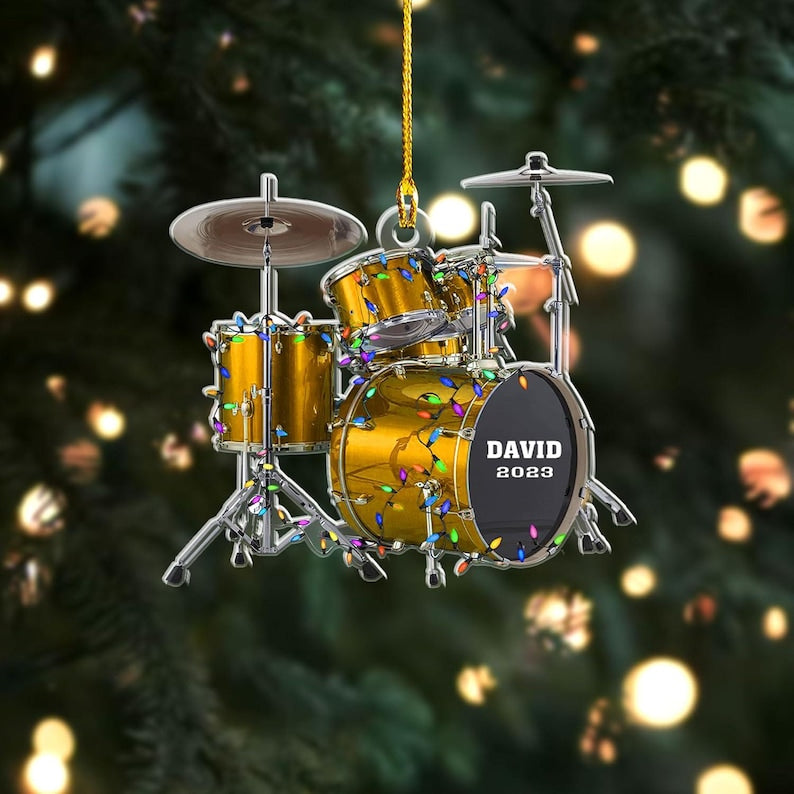 Custom Drum Ornament, Personalized Drum Christmas Ornament, Christmas Gifts For Drummer, Custom Ornaments Gift For Drum Lovers,Drum Ornament