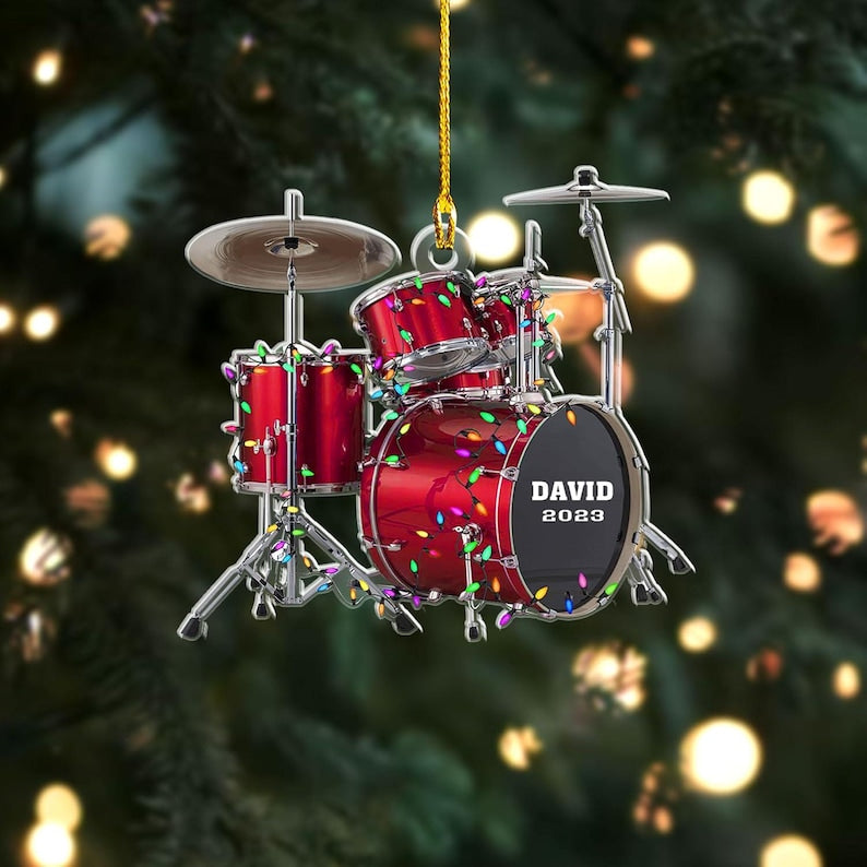 Custom Drum Ornament, Personalized Drum Christmas Ornament, Christmas Gifts For Drummer, Custom Ornaments Gift For Drum Lovers,Drum Ornament