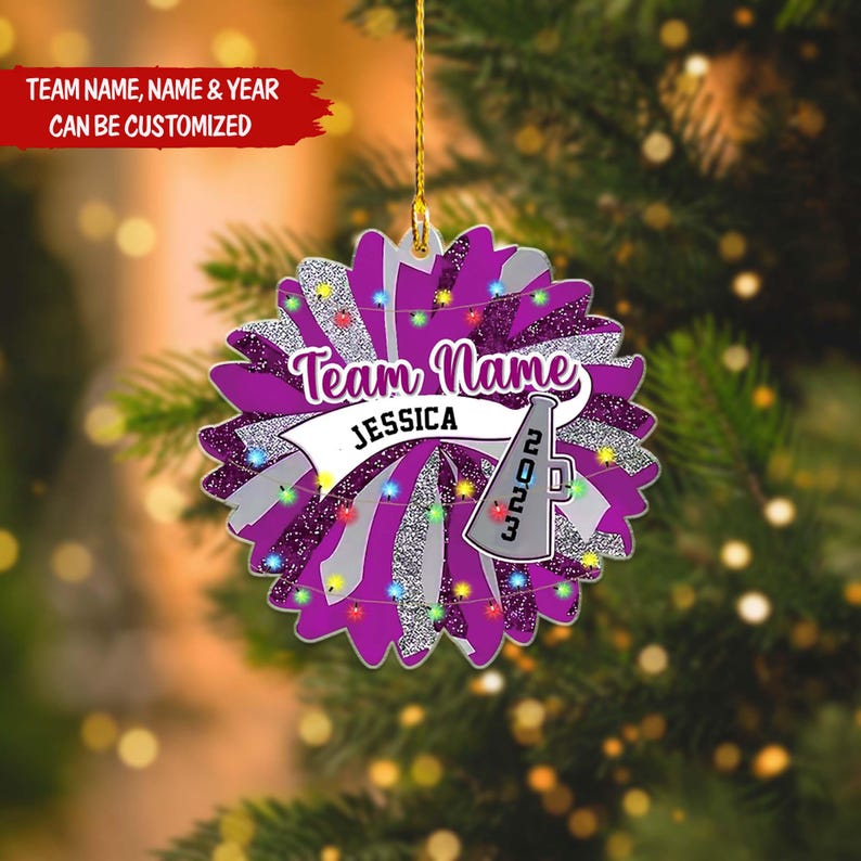 Personalized Cheerleader Ornaments, Cheerleading Lovers Ornament, Cheerleading Ornament, Gift for Cheerleader, Cheerleader Team Ornament