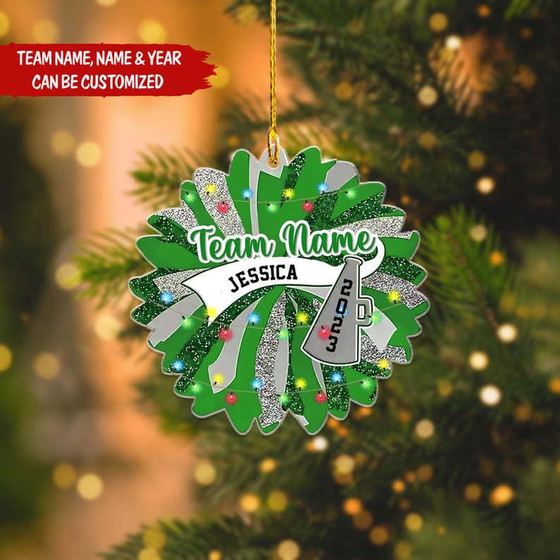Personalized Cheerleader Ornaments, Cheerleading Lovers Ornament, Cheerleading Ornament, Gift for Cheerleader, Cheerleader Team Ornament