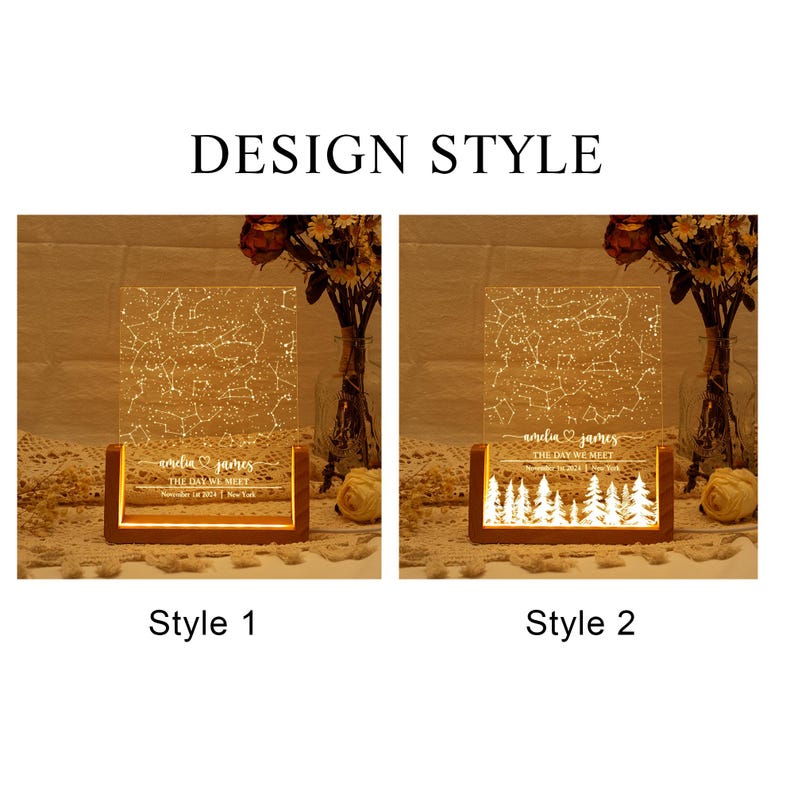 Custom Star Map by Date,Night We Met Valentine's Day Gift,Star Map Night Light,Personalized Constellation Map,Anniversary Gift for Him/Her