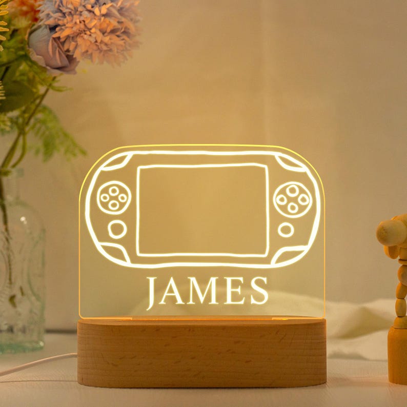 Personalized Game Console Night Light,Custom Game Console Desk Lamp,Gamer Room Decor,Gift for Gamer,Birthday Gift for Kids,Gaming Light