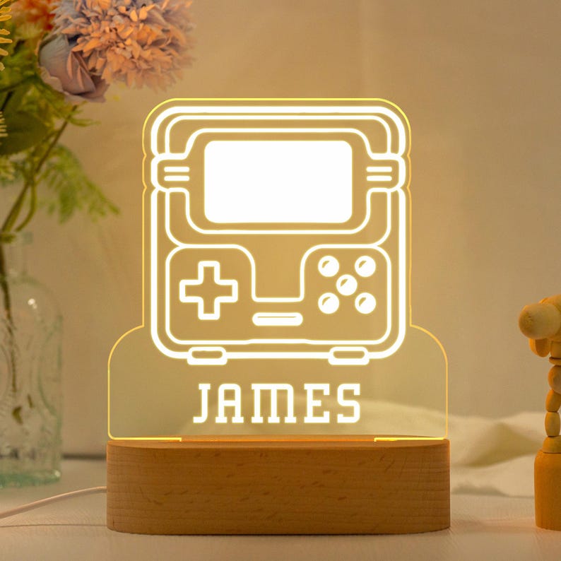 Personalized Game Console Night Light,Custom Game Console Desk Lamp,Gamer Room Decor,Gift for Gamer,Birthday Gift for Kids,Gaming Light