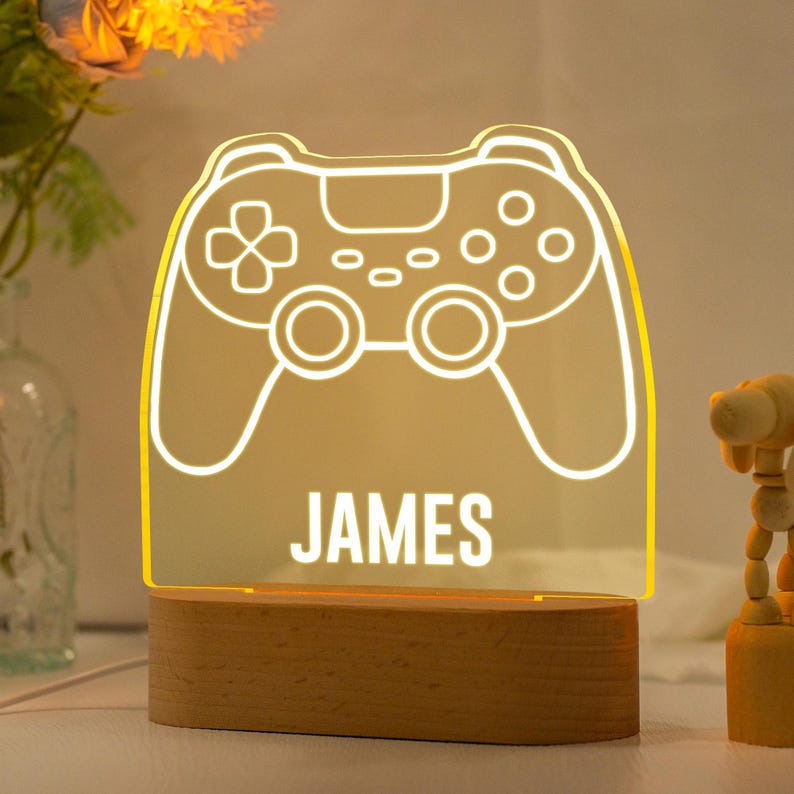 Personalized Game Console Night Light,Custom Game Console Desk Lamp,Gamer Room Decor,Gift for Gamer,Birthday Gift for Kids,Gaming Light