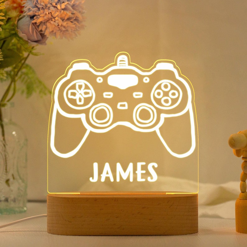 Personalized Game Console Night Light,Custom Game Console Desk Lamp,Gamer Room Decor,Gift for Gamer,Birthday Gift for Kids,Gaming Light