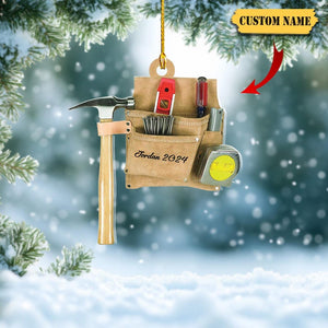 Tools Personalized Christmas Acrylic Ornament, Personalized Tool Chest Christmas Ornament, Contractor Ornament, Tool Box Ornament