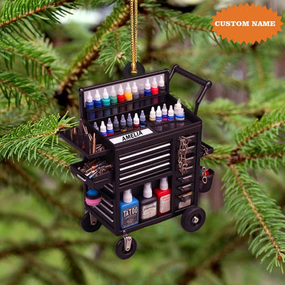 Personalized Tattoo Machine Ornament, Tattoo Lover Christmas Ornament, Gift For Him, Christmas Gift