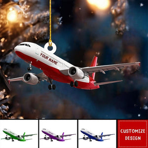 Personalized Airplane Shaped Ornament, Custom Airplane Christmas Ornament, Airplane Keepsake, Airplane Lover Gift, Airplane Ornament
