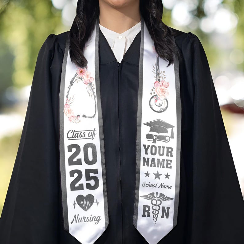 Customized Nursing Stole, Nursing Graduation Stole, RN Stole Nursing Stole Graduation 2024, Nursing Graduation, Nursing Stole Graduate 2025