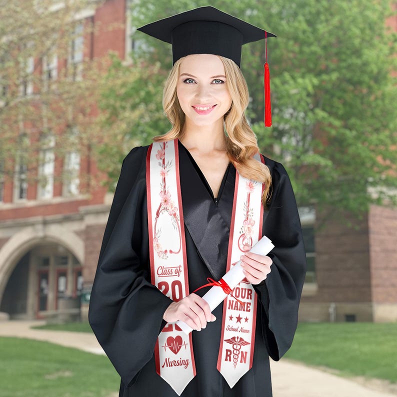 Customized Nursing Stole, Nursing Graduation Stole, RN Stole Nursing Stole Graduation 2024, Nursing Graduation, Nursing Stole Graduate 2025