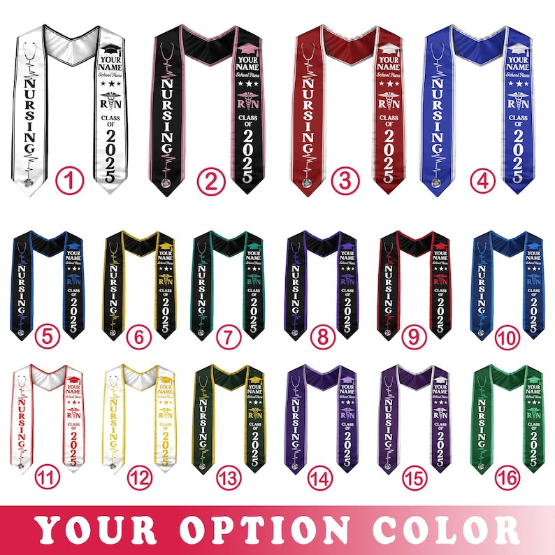 Customized Nursing Stole, Nursing Graduation Stole, RN Stole Nursing Stole Graduation 2025, Nursing Graduation, Nursing Stole Graduate 2025