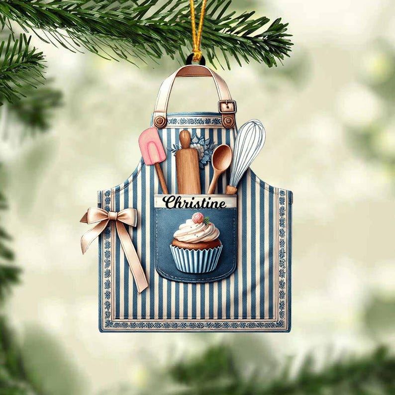 Personalized Baking Christmas Ornament, Baking Ornament, Baker Ornament, Grandma Gift, Christmas Gift For Baking Lover, Xmas Tree Hanging