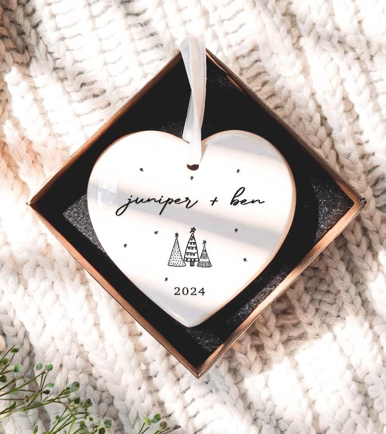 Couples Christmas Ornament - Personalized Couple Names Christmas Ornament - Our First Christmas Together - New Couple Gift
