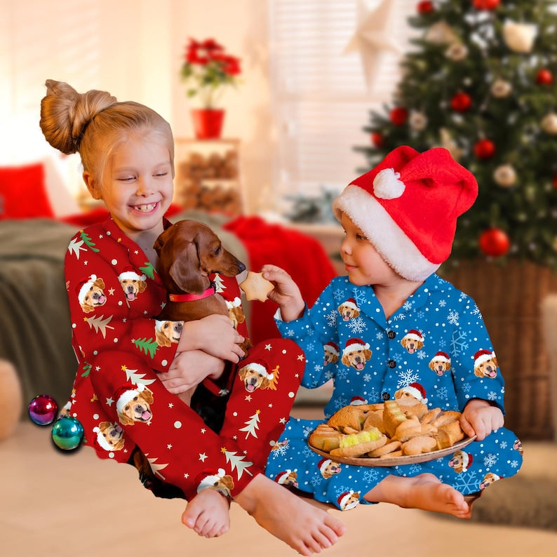 Custom Christmas Family Pajamas Sets,Personalized Pajamas with Photo,Custom Long Sleeve Nightwear,Matching Couples Pajamas,Gifts for Women