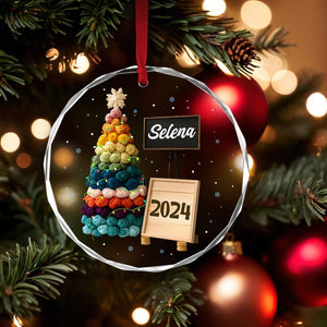 Personalized Crochet Ornament, Custom Crochet Christmas Tree Ornament, Knitting Ornament, Crochet Lover Gift for Mom, Grandma Christmas Gift